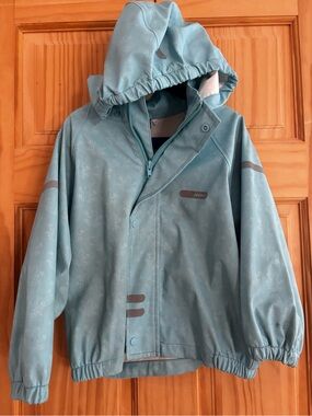 Kids' Reima Waterproof Light Blue Hooded Jacket